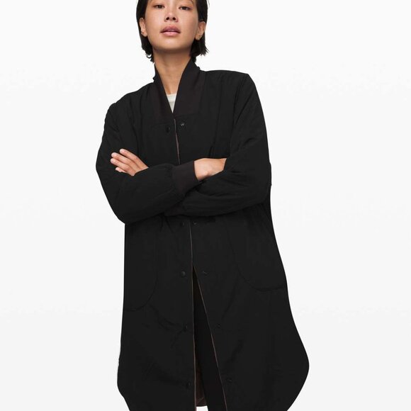 Lululemon Enough Puff Reversible Jacket - Mauve Stone/Black - VEUC - FITS LARGE! - Picture 8 of 14